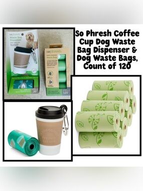 So Phresh Coffee Cup Dog Waste Bag Dispenser & Dog Waste Bags, Count of 120